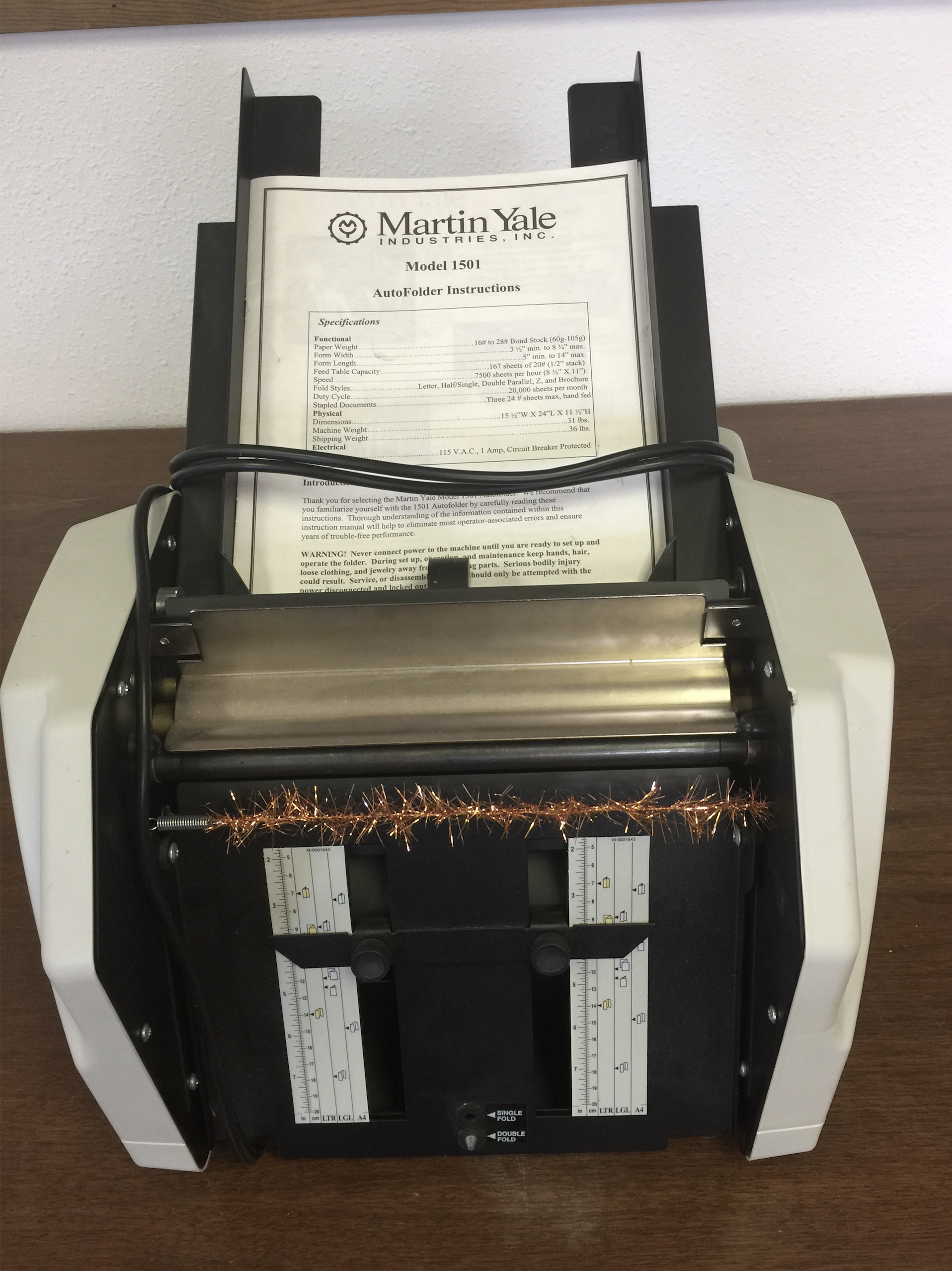 Martin Yale 1501X AutoFolder Paper Folding Machine